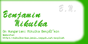 benjamin mikulka business card